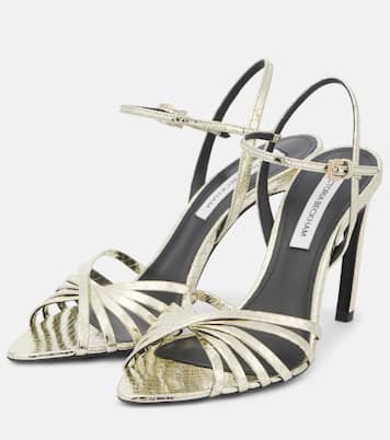 105 snake-effect leather slingback sandals | Victoria Beckham