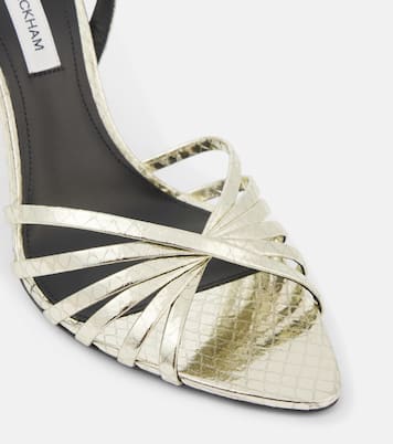 105 snake-effect leather slingback sandals | Victoria Beckham