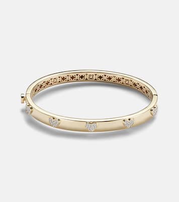 Heart 14kt gold bangle with diamonds | Sydney Evan