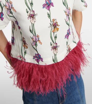 T-Shirt La Scala aus Baumwolle mit Federn | La DoubleJ