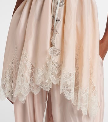 Top de pongé de seda con encaje | Chloé