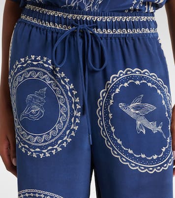 Pantaloni a gamba larga Oceane in seta | Alémais