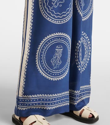 Pantaloni a gamba larga Oceane in seta | Alémais