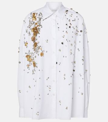 Camicia in popeline di cotone con applicazioni | Dries Van Noten