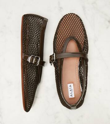 Ballerinas aus Mesh und Leder | Alaïa