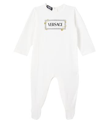 Bébé – Grenouillère en coton mélangé à logo | Versace Kids