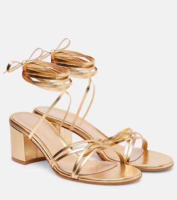 Sandalen aus Metallic-Leder | Gianvito Rossi