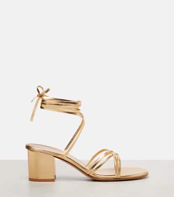 Sandalen aus Metallic-Leder | Gianvito Rossi