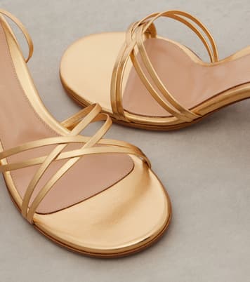 Sandalen aus Metallic-Leder | Gianvito Rossi