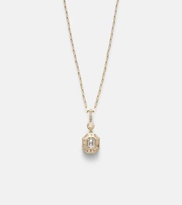 Bezel Illusion 18kt gold pendant necklace with diamonds | Shay Jewelry