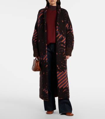 Wool and alpaca-blend jacquard wrap coat | Dries Van Noten