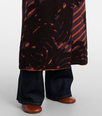 Wool and alpaca-blend jacquard wrap coat | Dries Van Noten