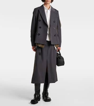 Paneled double-breasted jacket | Sacai