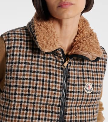 Touvet checked wool-blend down vest | Moncler