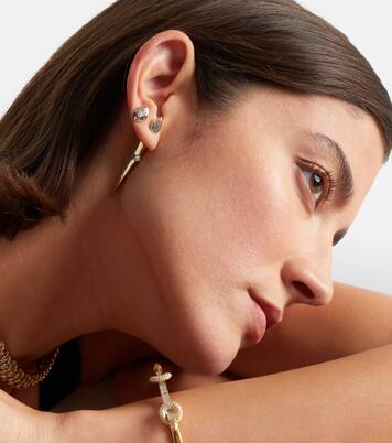 Einzelner Ohrring aus 9kt Gelbgold mit Diamant | Rainbow K