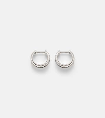 Berlingot Nano 9kt white gold hoop earrings with diamonds | Yvonne Léon