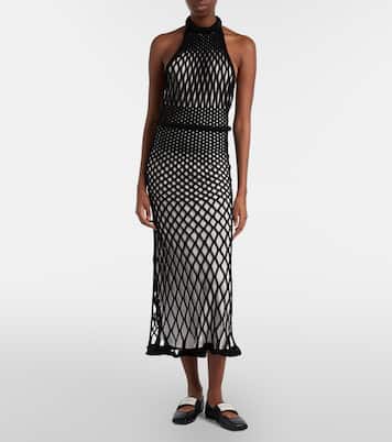 Halterneck open-back mesh midi dress | Givenchy