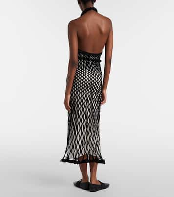 Halterneck open-back mesh midi dress | Givenchy