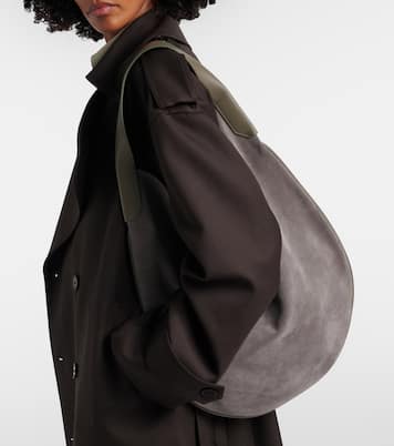 Soft Plié suede shoulder bag | Victoria Beckham