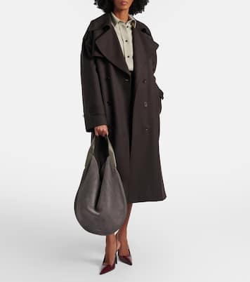 Soft Plié suede shoulder bag | Victoria Beckham