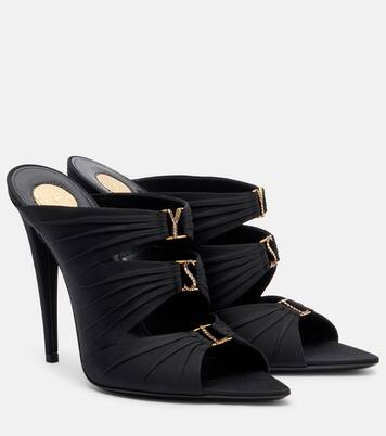 Emilie 110 crêpe satin mules  | Saint Laurent