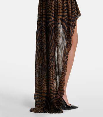 Asymmetric ruffled printed maxi skirt | Blumarine