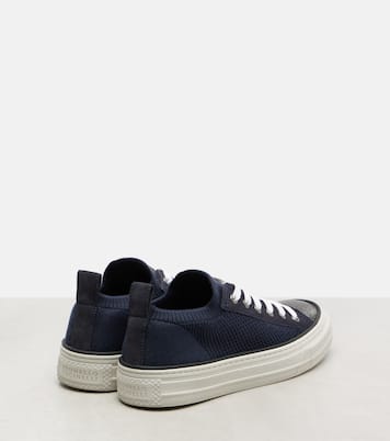 Monili suede-trimmed sneakers | Brunello Cucinelli