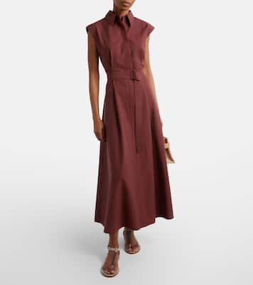 Monili cotton-blend midi dress | Brunello Cucinelli