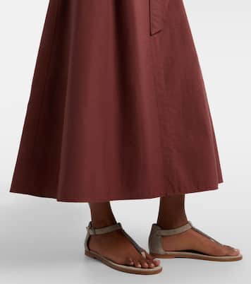 Monili cotton-blend midi dress | Brunello Cucinelli