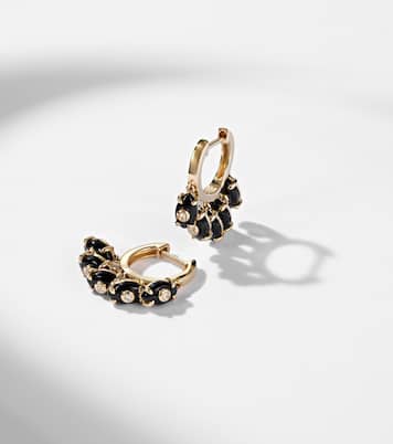 Ohrringe aus 14kt Gelbgold (585/1000) mit Diamanten und Onyx | Sydney Evan