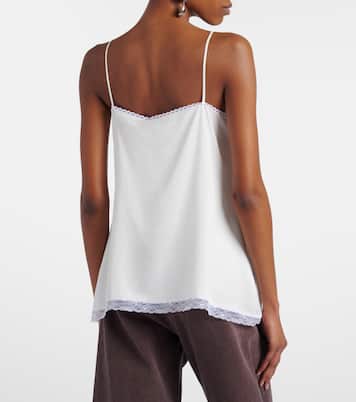 Floral-appliqué lace-trimmed silk satin camisole | Magda Butrym