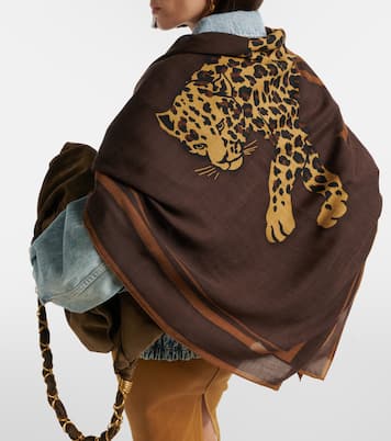 Cassandre printed wool twill scarf | Saint Laurent