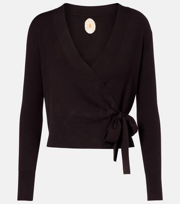 Virgin wool wrap cardigan | Jardin des Orangers