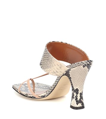 Snake-effect-leather sandals | Paris Texas