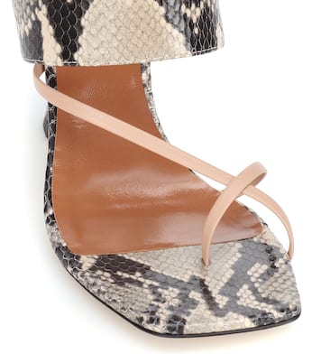 Snake-effect-leather sandals | Paris Texas