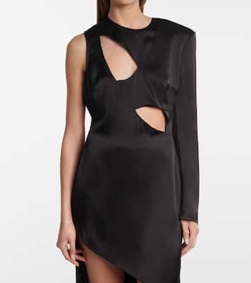 Cut-out asymmetric satin minidress | David Koma