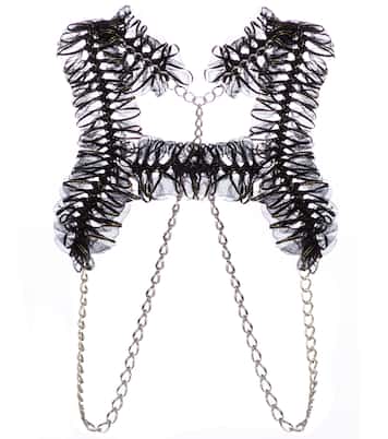 Tulle and chainlink harness | Noir Kei Ninomiya