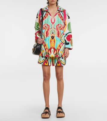 Shorts in cotone a vita alta con stampa | Etro