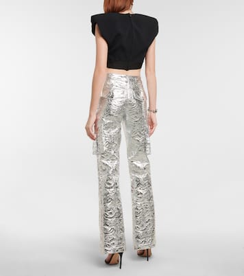 Pantalones cargo con brocado laminado | Dolce&Gabbana