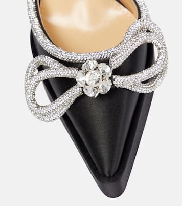 Double Bow embellished satin pumps | Mach & Mach