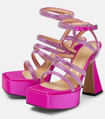 Sydney embellished satin platform sandals | Mach & Mach