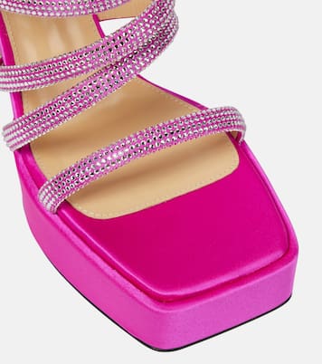 Sydney embellished satin platform sandals | Mach & Mach