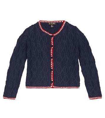 Cárdigan en punto trenzado de algodón | Loro Piana Kids