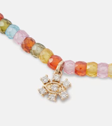 Collier Evil Eye en or 14 ct, perles et diamants | Sydney Evan