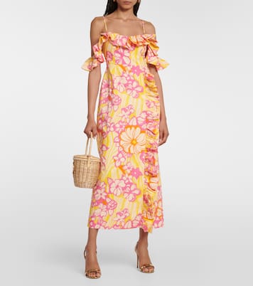 Fenella ruflled cotton midi dress | Alémais