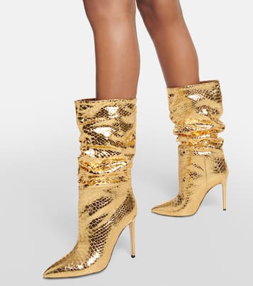 Slouchy metallic leather boots | Paris Texas