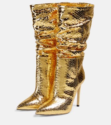 Slouchy metallic leather boots | Paris Texas