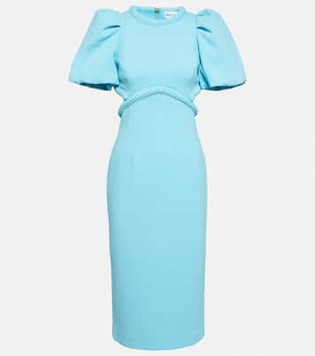 Michelle Puff cutout crêpe midi dress | Rebecca Vallance