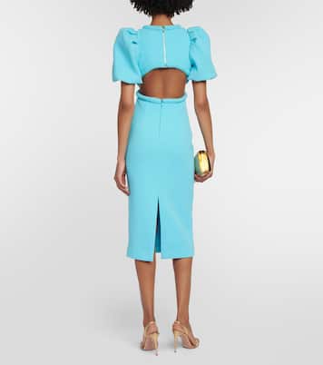 Michelle Puff cutout crêpe midi dress | Rebecca Vallance