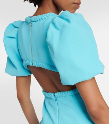 Michelle Puff cutout crêpe midi dress | Rebecca Vallance